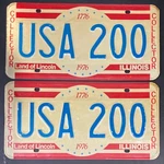 1976 Illinois Bicentennial License Plate Pair Usa 200-LAND Of Lincoln Collector. Fixed Price $79.99.