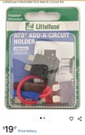 Littelfuse Add Circuit Holder FHA200BP. Fixed Price $10.99.