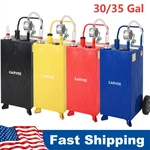 30/35 Gallon Gas Caddy Tank With Pump & Hose Fuel Storage Fluid Diesel W/ Wheels. Fixed Price $165.59.