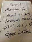 Summit Machine Tool Manual For Parts,service,and Engine Lathes. Fixed Price $75.00.