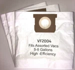 Re-usable VF2004 Shop Vac Bags 5-8 Gallon Tear Resistant Fabric W/ Zipper 3-PK. Fixed Price $26.95.