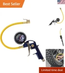 Hands-free Tire Inflator With Large 2-INCH Gauge & Flexible Hose MP600000AV. Fixed Price $27.99.