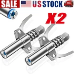 2X Grease Gun Coupler Double Handle High Pressure Quick Release Lock Oil Nozzles. Fixed Price $8.44.