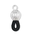 Eyeglass Holders, Black Elastic Cord With Corrugated Silver Bead. Fixed Price $42.47.