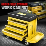 Mechanics Roller Work Seat W/ 3-DRAWER Box Storage Tray Padded Stool Yellow. Fixed Price $68.59.