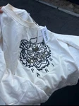 Kenzo Tiger Embroidered Graphic White Cotton Pullover Sweatshirt Xl. Fixed Price $180.00.