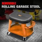 Mechanics Roller Work Stool Seat Chair Storage Tray Garage Auto Shop Orange. Fixed Price $46.39.