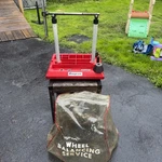 Rare Vintage Snap On Wheel Balancer WBK15 With Cover. Fixed Price $295.00.