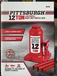 New Pittsburgh 12 Ton Low Profile Bottle Jack 24,000 Lbs. Max Height 15" 56738. Fixed Price $49.00.