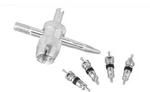 Victor 4-WAY Multi-use Tire Valve Tool With Cores 22-5-70141-8. Fixed Price $9.95.