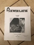 Snap Kwik-way Car Brake Lathe Instructions Manual. Fixed Price $18.50.
