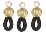 Eyeglass Holder, Black Elastic Cord With 6.5MM Corrugated Gold Bead. Fixed Price $11.02.