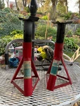 Vtg Pair Of Kmart 3000 Lbs. 1.5 Ton Pin Type Adjustable Jack Stands U.s.a #80511. Fixed Price $49.99.