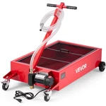Vevor Low Profile Oil Drain Pan 17 Gal Cart With Electric Pump Red. Fixed Price $159.99.