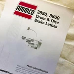 Ammco Parts Identification Manual 3850 3860 Drum & Disc Brake Lathes. Fixed Price $9.49.